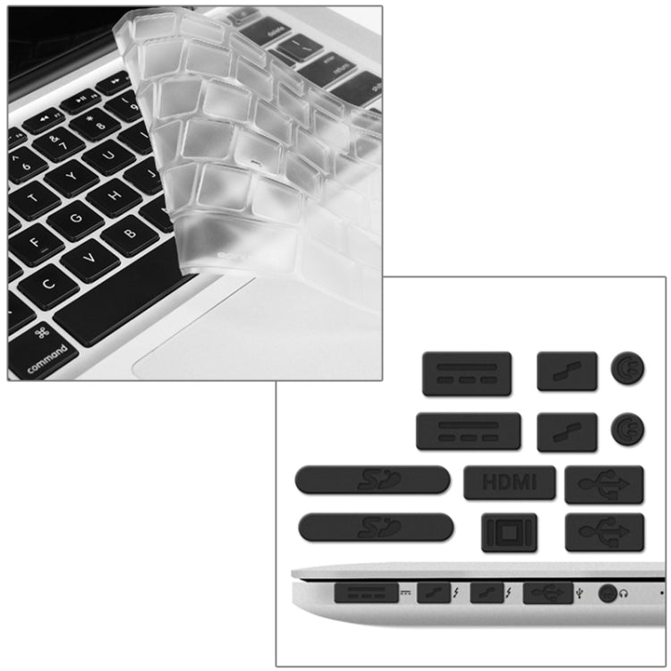 ENKAY for Macbook Pro Retina 15.4 inch (US Version) / A1398 Hat-Prince 3 in 1 Crystal Hard Shell Plastic Protective Case with Keyboard Guard & Port Dust Plug(Black) - free shipping - PMC Jewellery - Order now!