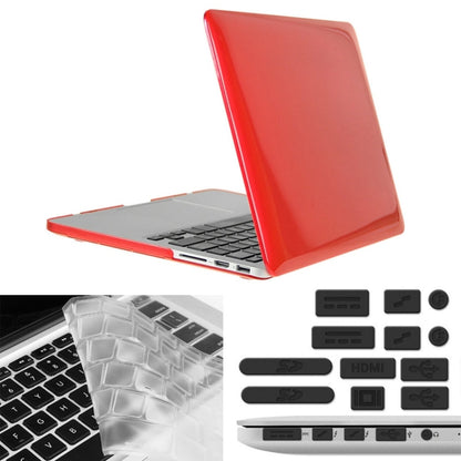 ENKAY for Macbook Pro Retina 15.4 inch (US Version) / A1398 Hat-Prince 3 in 1 Crystal Hard Shell Plastic Protective Case with Keyboard Guard & Port Dust Plug(Red) - MacBook Pro Cases by ENKAY | Online Shopping South Africa | PMC Jewellery | Buy Now Pay Later Mobicred