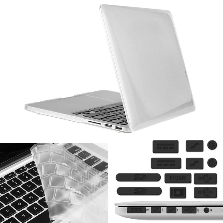 ENKAY for Macbook Pro Retina 15.4 inch (US Version) / A1398 Hat-Prince 3 in 1 Crystal Hard Shell Plastic Protective Case with Keyboard Guard & Port Dust Plug(White) - MacBook Pro Cases by ENKAY | Online Shopping South Africa | PMC Jewellery | Buy Now Pay Later Mobicred