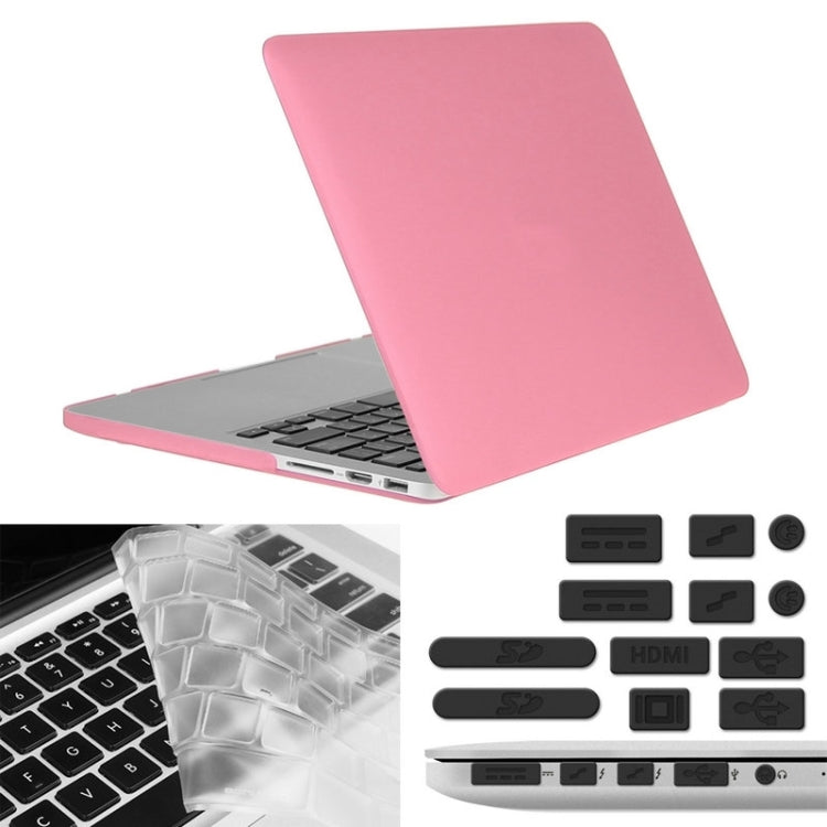 ENKAY for Macbook Pro Retina 13.3 inch (US Version) / A1425 / A1502 Hat-Prince 3 in 1 Frosted Hard Shell Plastic Protective Case with Keyboard Guard & Port Dust Plug(Pink) - MacBook Pro Cases by ENKAY | Online Shopping South Africa | PMC Jewellery | Buy Now Pay Later Mobicred