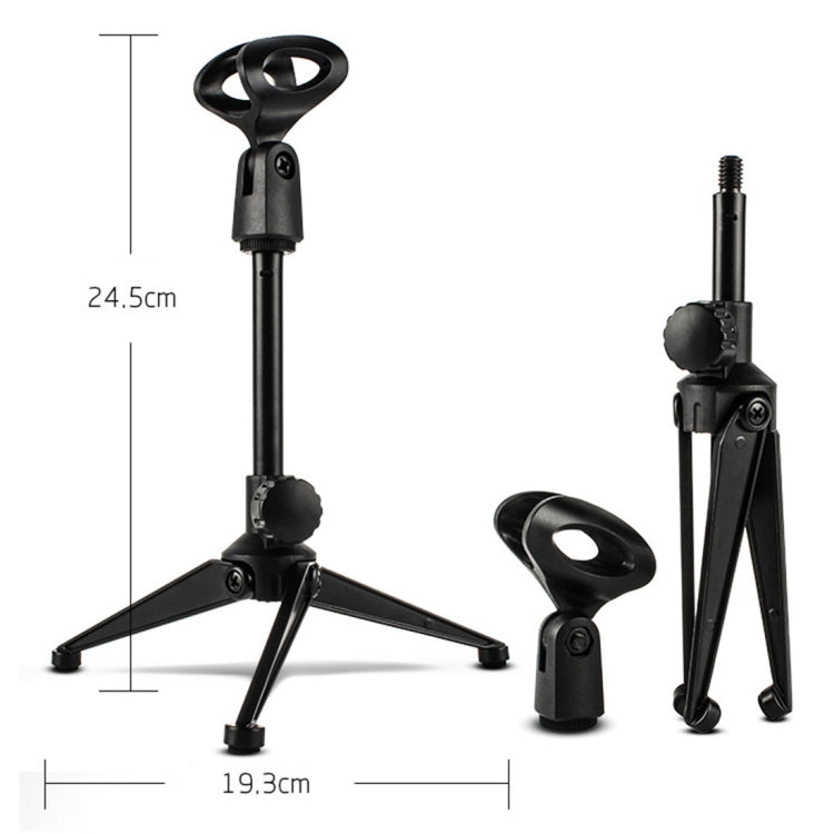 Extendable Adjustable Microphone Tripod Desktop Stand, Height: 19.5-24.5cm, For Live Broadcast, Show, KTV, etc - Stand by PMC Jewellery | Online Shopping South Africa | PMC Jewellery