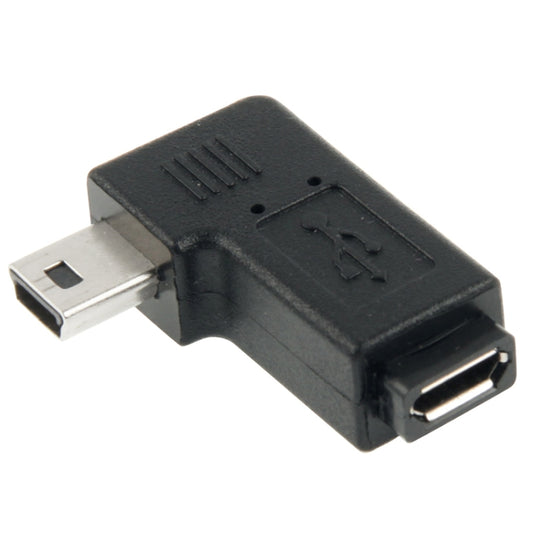 90 Degree Micro USB to Mini USB Adapter(Black) - USB Adapter by PMC Jewellery | Online Shopping South Africa | PMC Jewellery | Buy Now Pay Later Mobicred