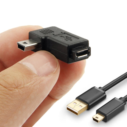 90 Degree Micro USB to Mini USB Adapter(Black) - USB Adapter by PMC Jewellery | Online Shopping South Africa | PMC Jewellery | Buy Now Pay Later Mobicred