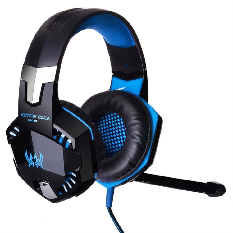 EACH G2000 Over-ear Stereo Bass Gaming Headset with Mic & LED Light for Computer, Cable Length: 2.2m(Blue) - Multimedia Headset by KOTION EACH | Online Shopping South Africa | PMC Jewellery | Buy Now Pay Later Mobicred