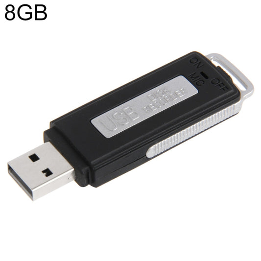 USB Voice Recorder + 8GB USB Flash Disk(Black) - U-Disk Recorder by PMC Jewellery | Online Shopping South Africa | PMC Jewellery | Buy Now Pay Later Mobicred