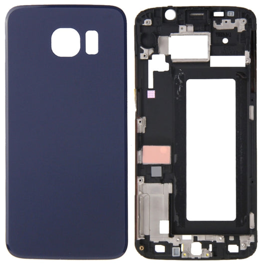 For Galaxy S6 Edge / G925 Full Housing Cover (Front Housing LCD Frame Bezel Plate + Battery Back Cover ) (Blue) - Galaxy S Series Parts by PMC Jewellery | Online Shopping South Africa | PMC Jewellery | Buy Now Pay Later Mobicred