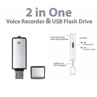 USB Voice Recorder + 4GB USB Flash Disk(Black) - U-Disk Recorder by PMC Jewellery | Online Shopping South Africa | PMC Jewellery | Buy Now Pay Later Mobicred