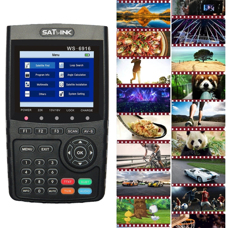 SATLINK WS6916 Digital Satellite Signal Finder Meter, 3.5 inch TFT LCD Screen, Support DVB-S / S2, MPEG-2 / MPEG-4(UK Plug) - Satellite Finder by PMC Jewellery | Online Shopping South Africa | PMC Jewellery | Buy Now Pay Later Mobicred