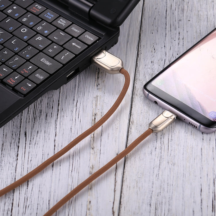 1m 2A USB-C / Type-C to USB 2.0 Data Sync Quick Charger Cable(Brown) - USB-C & Type-C Cable by PMC Jewellery | Online Shopping South Africa | PMC Jewellery | Buy Now Pay Later Mobicred