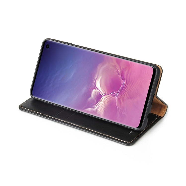 Horizontal Flip PU Leather Case for Galaxy S10+, with Holder & Card Slot & Wallet(Black) - Galaxy Phone Cases by PMC Jewellery | Online Shopping South Africa | PMC Jewellery