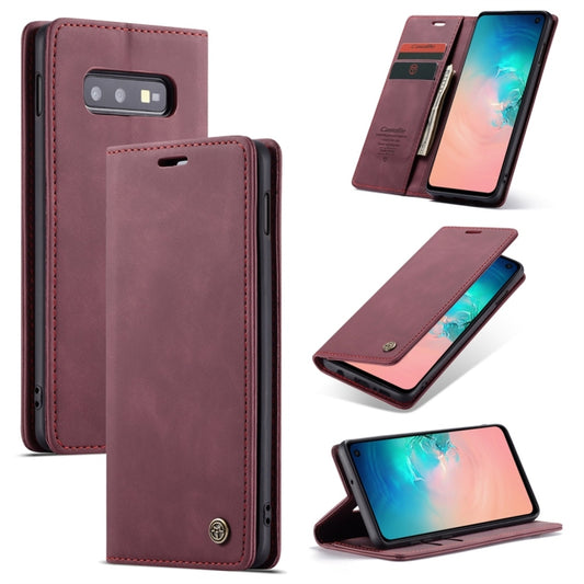 CaseMe-013 Multifunctional Retro Frosted Horizontal Flip Leather Case for Galaxy S10 E, with Card Slot & Holder & Wallet (Wine Red) - Galaxy Phone Cases by CaseMe | Online Shopping South Africa | PMC Jewellery | Buy Now Pay Later Mobicred