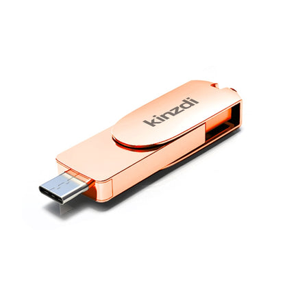 Kinzdi 256GB USB 3.0 + Type-C 3.0 Interface Metal Twister Flash Disk V11 (Rose Gold) - USB Flash Drives by Kinzdi | Online Shopping South Africa | PMC Jewellery | Buy Now Pay Later Mobicred