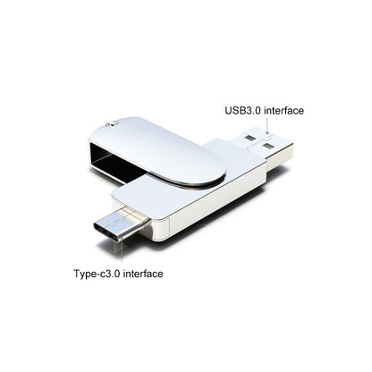 Kinzdi 256GB USB 3.0 + Type-C 3.0 Interface Metal Twister Flash Disk V11 (Silver) - USB Flash Drives by Kinzdi | Online Shopping South Africa | PMC Jewellery | Buy Now Pay Later Mobicred