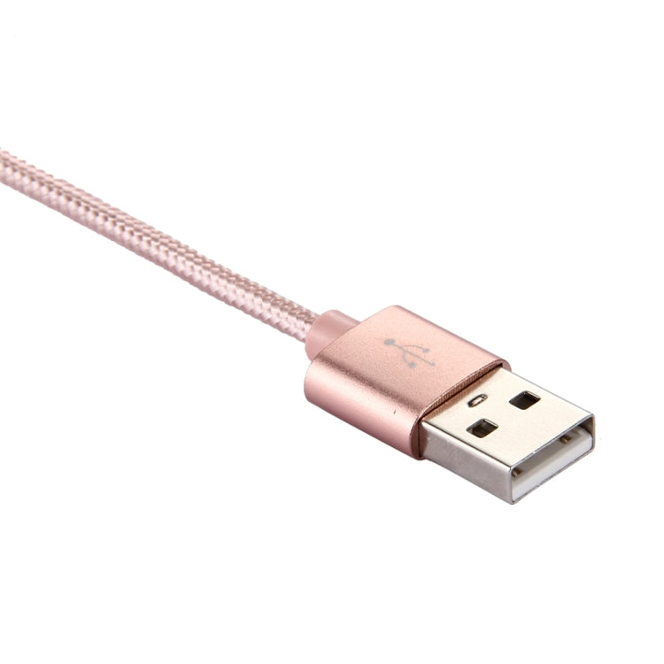 Knit Texture USB to USB-C / Type-C Data Sync Charging Cable, Cable Length: 1m, 3A Total Output, 2A Transfer Data(Rose Gold) - USB-C & Type-C Cable by PMC TechLife | Online Shopping South Africa | PMC TechLife | Buy Now Pay Later Mobicred