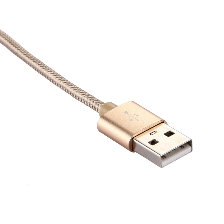 Knit Texture USB to USB-C / Type-C Data Sync Charging Cable, Cable Length: 2m, 3A Output(Gold) - USB-C & Type-C Cable by PMC TechLife | Online Shopping South Africa | PMC TechLife | Buy Now Pay Later Mobicred