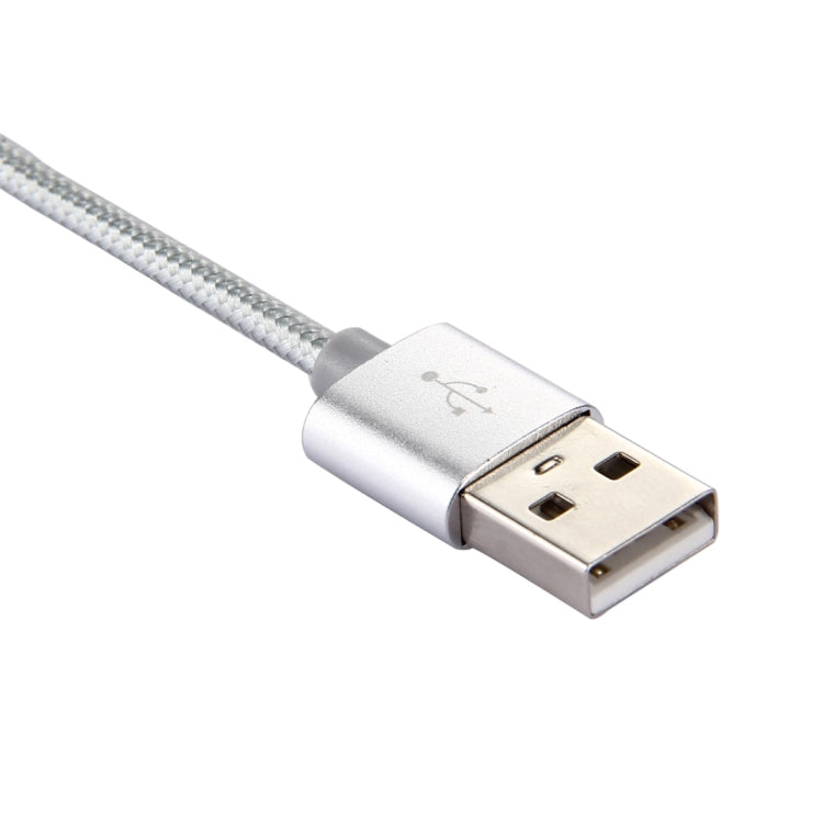 Knit Texture USB to USB-C / Type-C Data Sync Charging Cable, Cable Length: 2m, 3A Output(Silver) - USB-C & Type-C Cable by PMC TechLife | Online Shopping South Africa | PMC TechLife | Buy Now Pay Later Mobicred