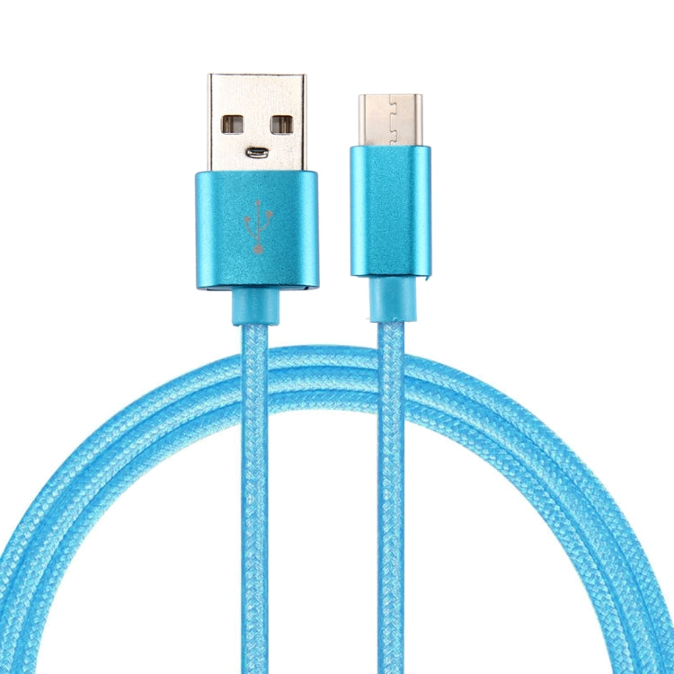 Knit Texture USB to USB-C / Type-C Data Sync Charging Cable, Cable Length: 3m, 3A Total Output, 2A Transfer Data(Blue) - USB-C & Type-C Cable by PMC TechLife | Online Shopping South Africa | PMC TechLife | Buy Now Pay Later Mobicred