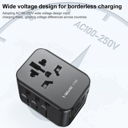 MOMAX UA12 1-World 17W Global Travel Fast Charger Power Adapter - Plug Adaptor by MOMAX | Online Shopping South Africa | PMC Jewellery | Buy Now Pay Later Mobicred