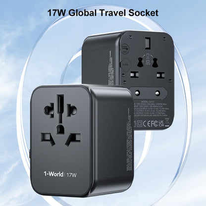 MOMAX UA12 1-World 17W Global Travel Fast Charger Power Adapter - Plug Adaptor by MOMAX | Online Shopping South Africa | PMC Jewellery | Buy Now Pay Later Mobicred