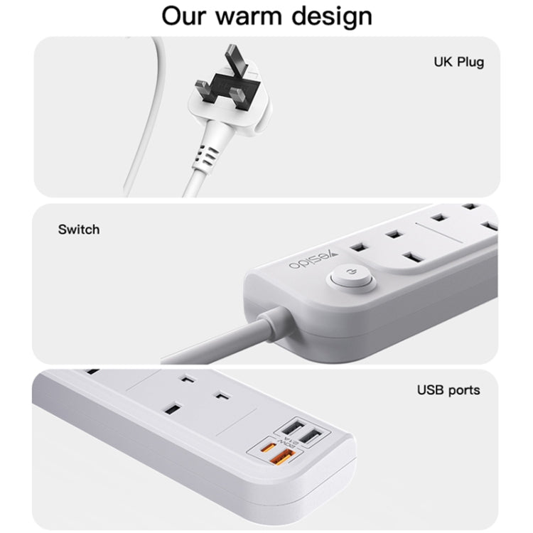 Yesido MC19 2m Home High Power Fast Charging Socket, EU Plug - Extension Socket by Yesido | Online Shopping South Africa | PMC Jewellery | Buy Now Pay Later Mobicred