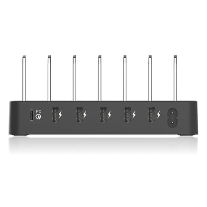 008PD Multi-function AC 100V~240V 6 Ports USB-C PD Detachable Charging Station Smart Charger, US/EU/UK/AU/Japanese Plug(Black) - Multifunction Charger by PMC Jewellery | Online Shopping South Africa | PMC Jewellery | Buy Now Pay Later Mobicred