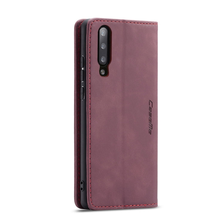 CaseMe-013 Multifunctional Retro Frosted Horizontal Flip Leather Case for Galaxy A70, with Card Slot & Holder & Zipper Wallet & Photo Frame(Wine Red) - Galaxy Phone Cases by CaseMe | Online Shopping South Africa | PMC Jewellery | Buy Now Pay Later Mobicred