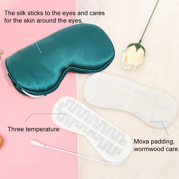 USB Charging Heating Silk Moxa Sleep Eye Mask (Green) - Eye Masks by PMC TechLife | Online Shopping South Africa | PMC TechLife | Buy Now Pay Later Mobicred
