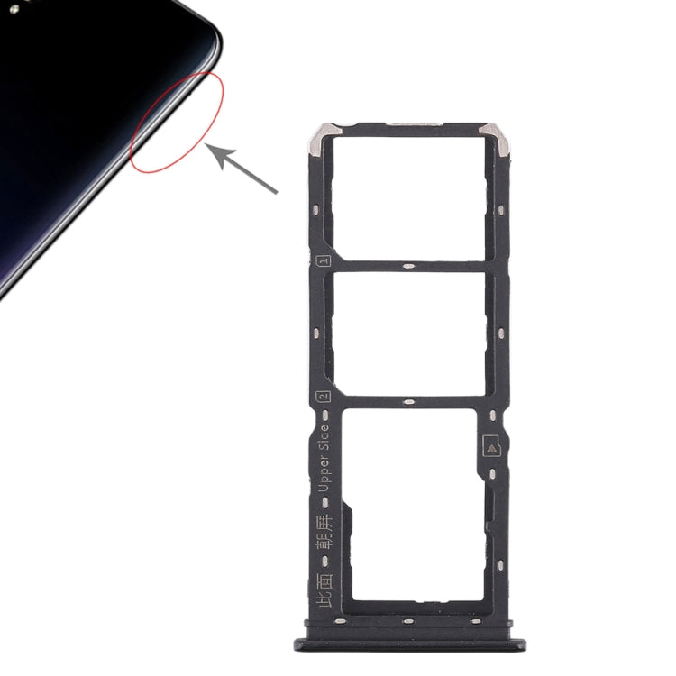 For Vivo Y97 2 x SIM Card Tray + Micro SD Card Tray (Black) - Card Tray by PMc TechLife | Online Shopping South Africa | PMc TechLife | Buy Now Pay Later Mobicred