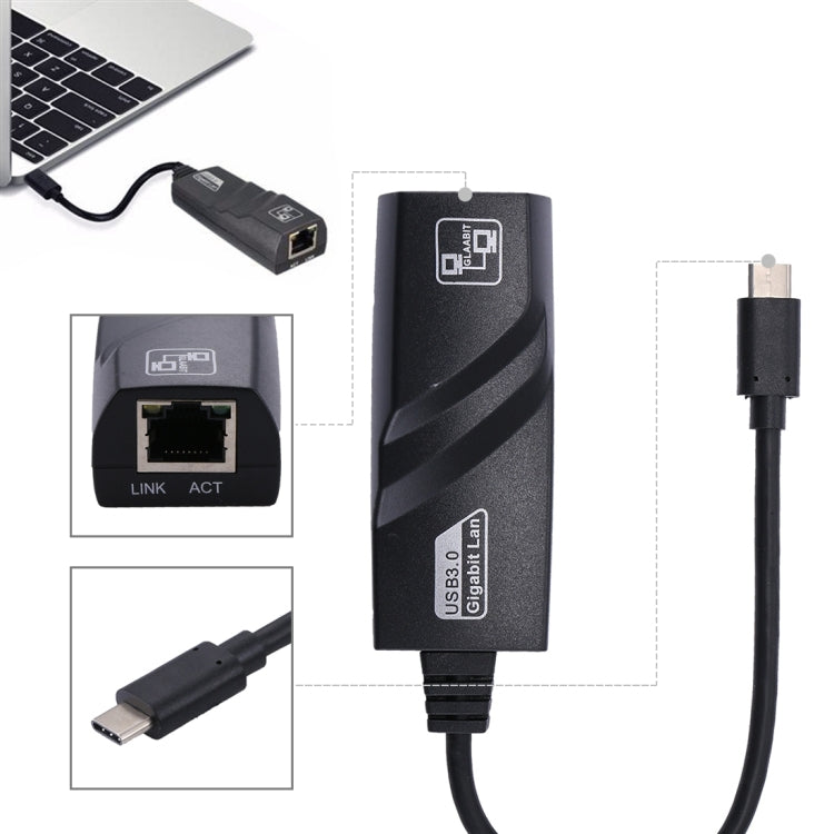 15cm USB-C / Type-C to RJ45 Gigabit Ethernet Network Adapter - Lan Cable and Tools by PMC TechLife | Online Shopping South Africa | PMC TechLife | Buy Now Pay Later Mobicred