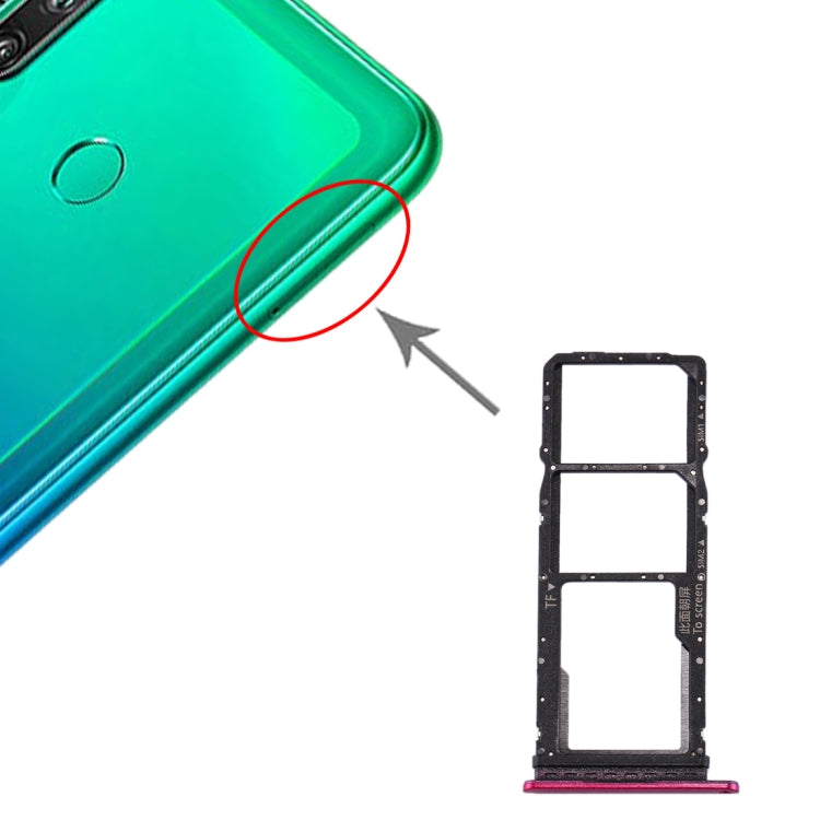 SIM Card Tray + SIM Card Tray + Micro SD Card Tray for Huawei P40 Lite E / Enjoy 10(Red) - Card Socket by PMc TechLife | Online Shopping South Africa | PMc TechLife | Buy Now Pay Later Mobicred