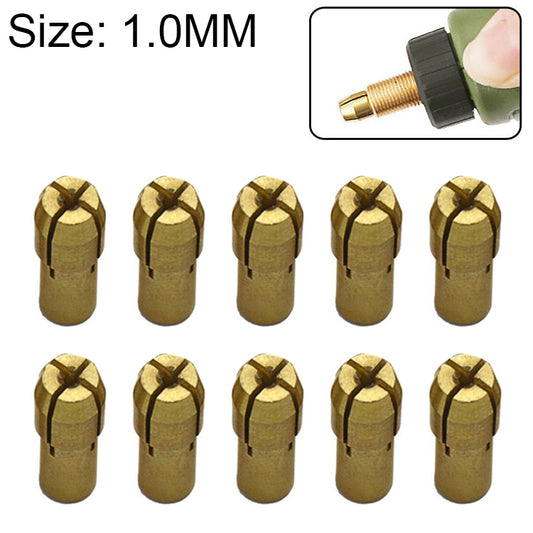 10 PCS Three-claw Copper Clamp Nut for Electric Mill Fittings，Bore diameter: 1.0mm - Hex Key & Spanner by PMC Jewellery | Online Shopping South Africa | PMC Jewellery | Buy Now Pay Later Mobicred