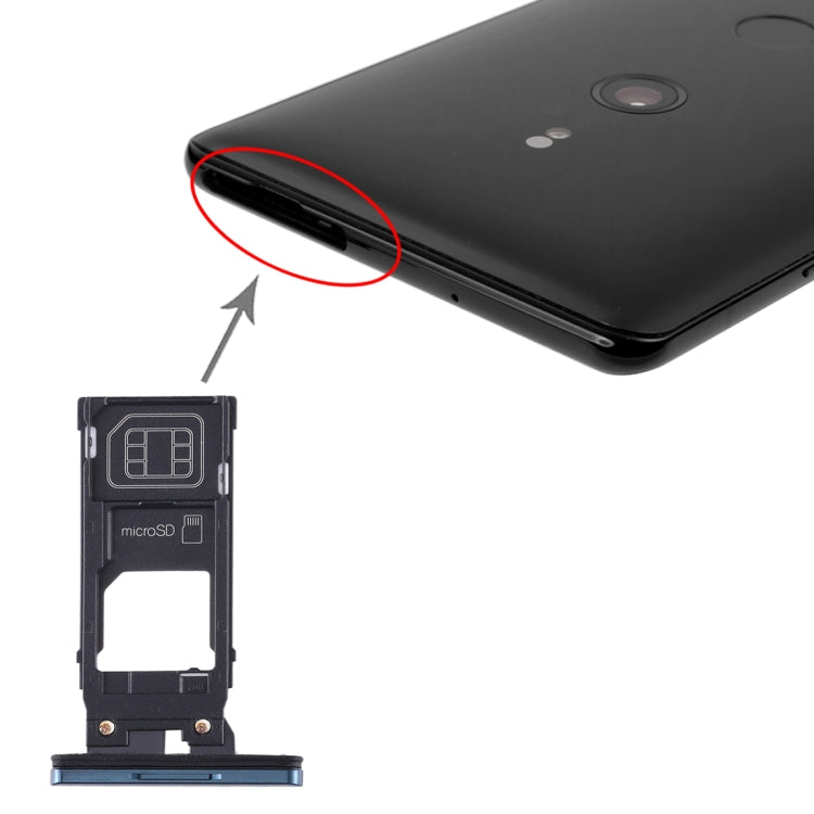 SIM Card Tray + Micro SD Card Tray for Sony Xperia XZ3(Green) - Card Tray by PMc TechLife | Online Shopping South Africa | PMc TechLife | Buy Now Pay Later Mobicred