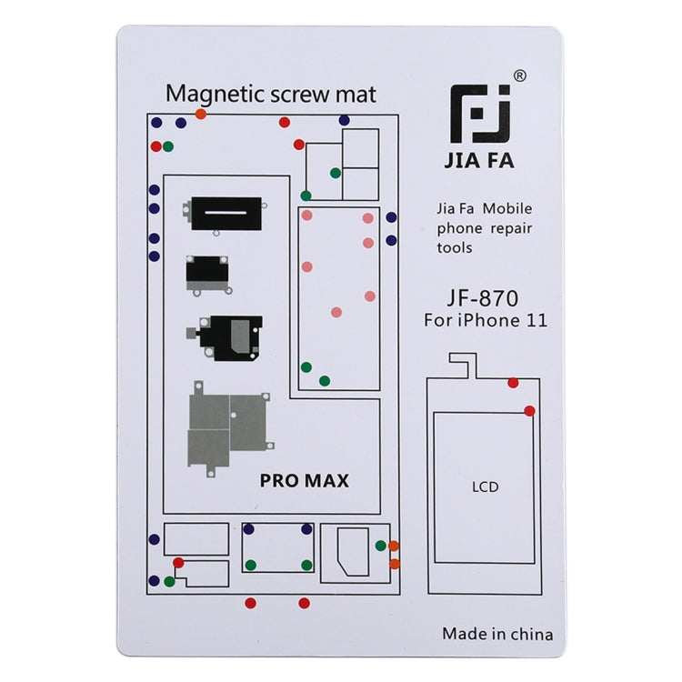 JIAFA JF-870 Magnetic Pad Screw Board for iPhone 11 Pro Max - free shipping - PMC TechLife - Order now!