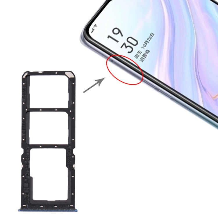 For OPPO A11 SIM Card Tray + SIM Card Tray + Micro SD Card Tray (Blue) - free shipping - PMc TechLife - Order now!
