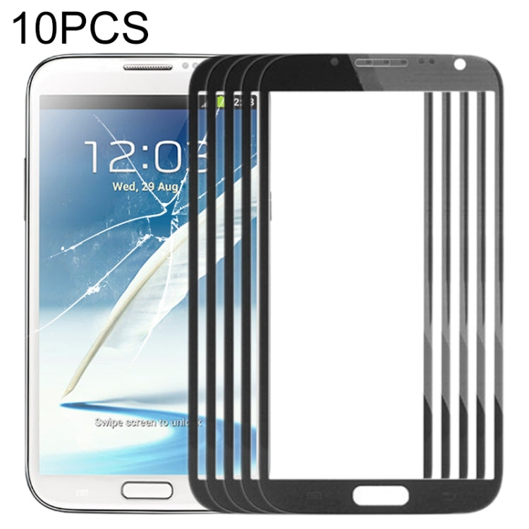 For Samsung Galaxy Note II / N7100 10pcs Front Screen Outer Glass Lens (Black) - free shipping - PMc TechLife - Order now!