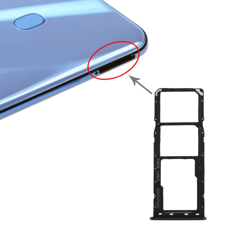 For Galaxy A20 A30 A50 SIM Card Tray + SIM Card Tray + Micro SD Card Tray (Black) - free shipping - PMc TechLife - Order now!