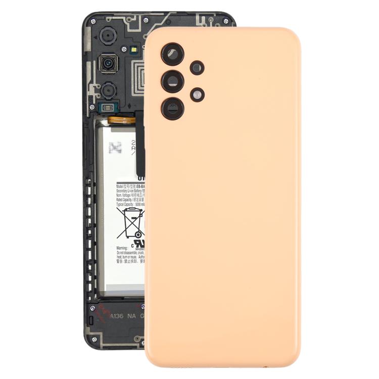 For Samsung Galaxy A13 SM-A135F Back Cover with Camera Lens Cover(Orange) - free shipping - PMC TechLife - Order now!