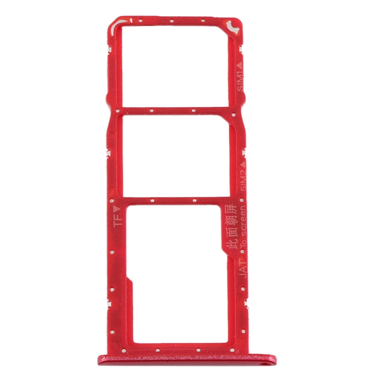 SIM Card Tray + SIM Card Tray + Micro SD Card Tray for Huawei Honor 8A Pro (Red) - Card Socket by PMc TechLife | Online Shopping South Africa | PMc TechLife | Buy Now Pay Later Mobicred