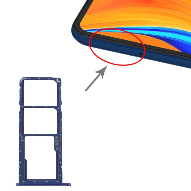 SIM Card Tray + SIM Card Tray + Micro SD Card Tray for Huawei Y6s (2019) (Blue) - Card Socket by PMc TechLife | Online Shopping South Africa | PMc TechLife | Buy Now Pay Later Mobicred