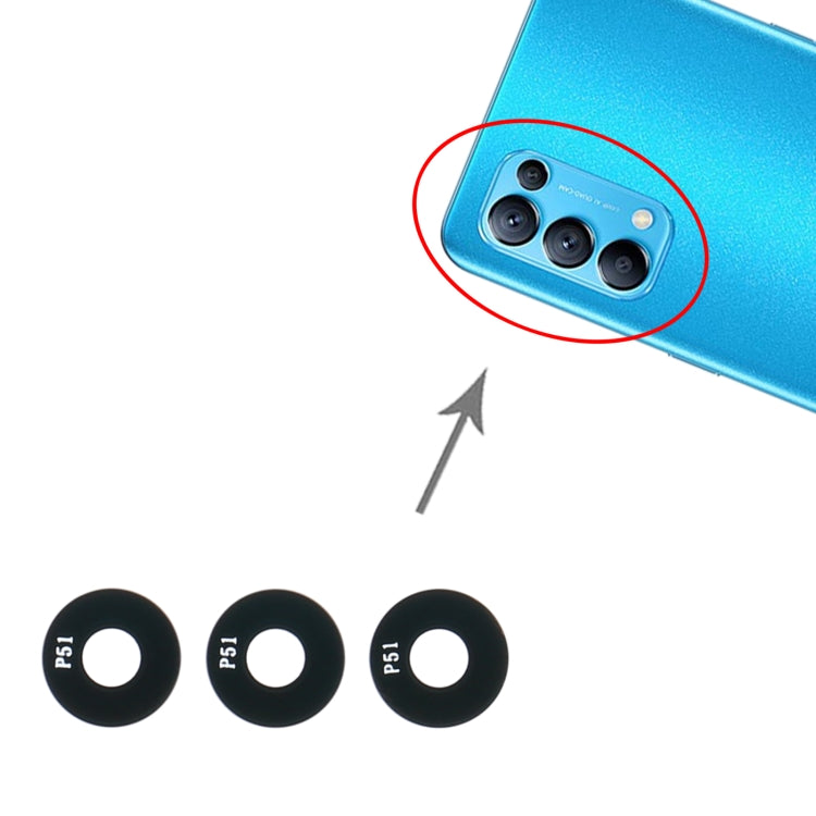 For OPPO Reno5 PEGM00 PEGT00 10pcs Back Camera Lens - Camera Series by PMC Jewellery | Online Shopping South Africa | PMC Jewellery | Buy Now Pay Later Mobicred