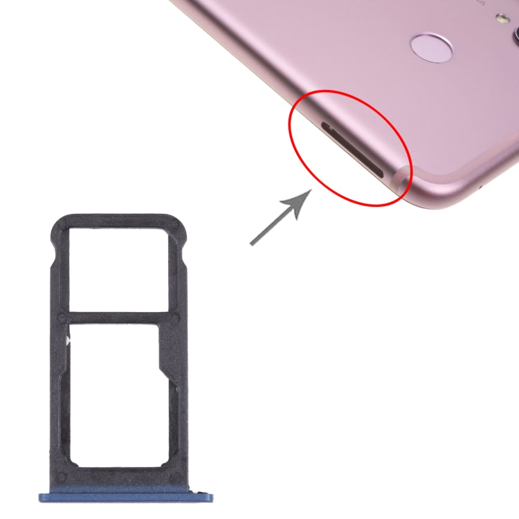 SIM Card Tray + SIM Card Tray / Micro SD Card Tray for Honor Play(Blue) - Card Socket by PMc TechLife | Online Shopping South Africa | PMc TechLife | Buy Now Pay Later Mobicred