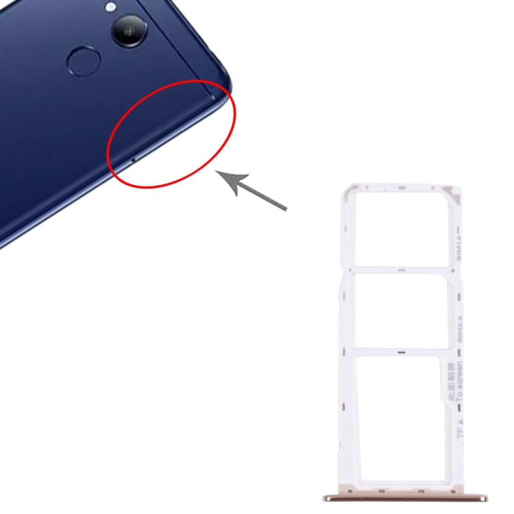 SIM Card Tray + SIM Card Tray + Micro SD Card Tray for Honor 7A Pro (Silver) - Card Socket by PMc TechLife | Online Shopping South Africa | PMc TechLife | Buy Now Pay Later Mobicred