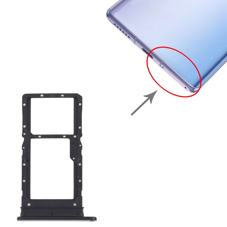 SIM Card Tray + SIM Card Tray / Micro SD Card Tray for Honor Play 30 Plus(Black) - Card Socket by PMc TechLife | Online Shopping South Africa | PMc TechLife | Buy Now Pay Later Mobicred