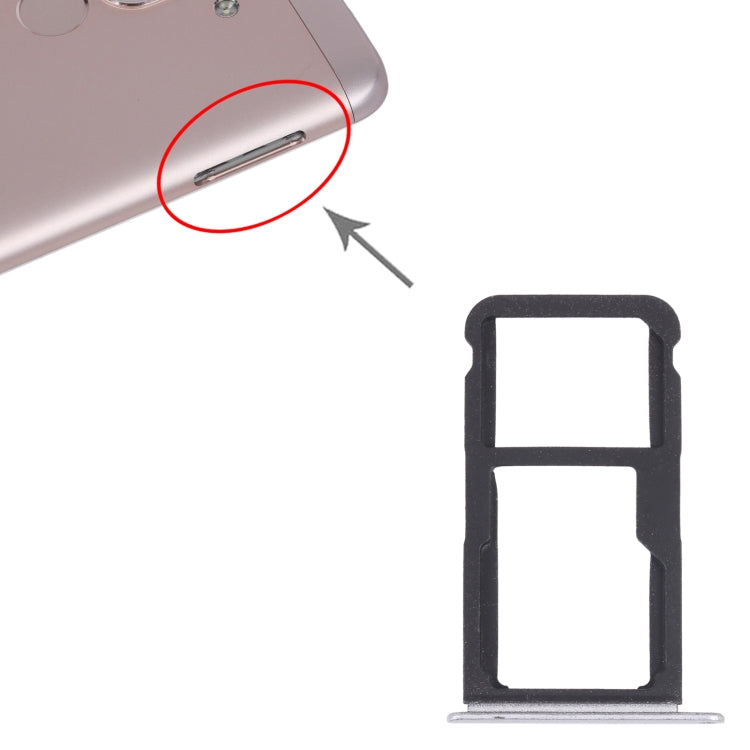 SIM Card Tray + SIM Card Tray / Micro SD Card Tray for Honor Play 6 (Silver) - Card Socket by PMc TechLife | Online Shopping South Africa | PMc TechLife | Buy Now Pay Later Mobicred