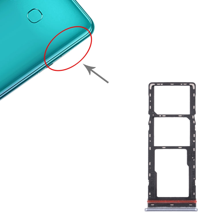 For Infinix Zero 8 X687 SIM Card Tray + SIM Card Tray + Micro SD Card Tray (Silver) - Card Tray by PMc TechLife | Online Shopping South Africa | PMc TechLife | Buy Now Pay Later Mobicred