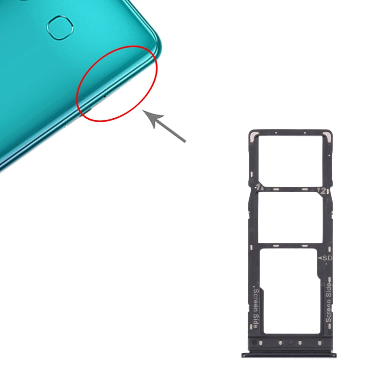 For Infinix Note 10 X693 SIM Card Tray + SIM Card Tray + Micro SD Card Tray (Black) - Card Tray by PMc TechLife | Online Shopping South Africa | PMc TechLife | Buy Now Pay Later Mobicred