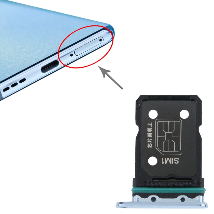 For OPPO Reno6 Pro+ 5G SIM Card Tray + SIM Card Tray (Blue) - Card Socket by PMc TechLife | Online Shopping South Africa | PMc TechLife | Buy Now Pay Later Mobicred