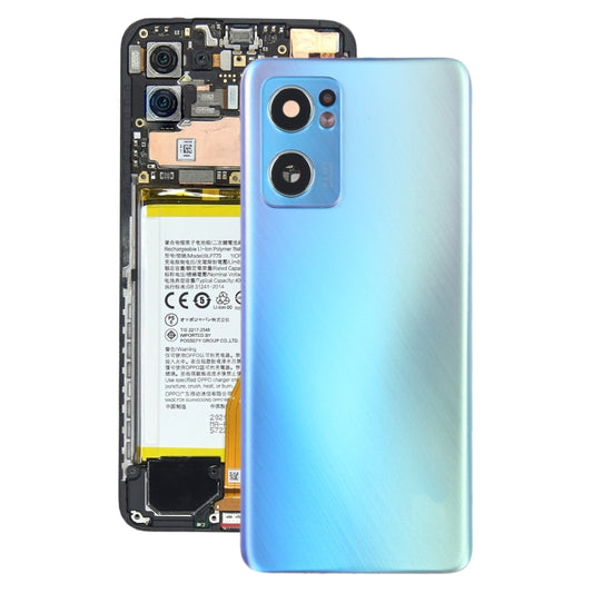 For OPPO Reno7 5G Original Battery Back Cover with Camera Lens Cover(Blue) - Back Cover by PMC Jewellery | Online Shopping South Africa | PMC Jewellery