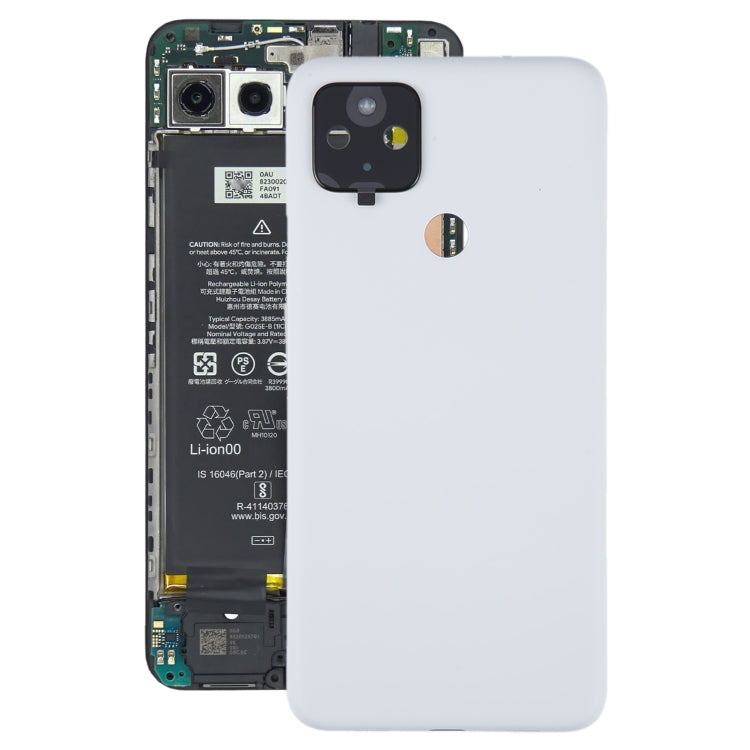 For Google Pixel 4A 5G Battery Back Cover with Camera Lens Cover(White) - Back Cover by PMC Jewellery | Online Shopping South Africa | PMC Jewellery | Buy Now Pay Later Mobicred