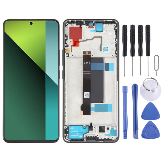 For Xiaomi Redmi Note 13 Pro 5G Original AMOLED Material LCD Screen Digitizer Full Assembly with Frame (Black) - LCD Screen by PMC Jewellery | Online Shopping South Africa | PMC Jewellery